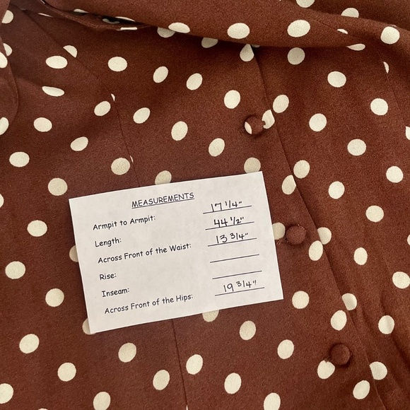 REFORMATION Locklin Dress Brown White Polka Dot Midi Au Lait Chocolate Dress 2 - Picture 15 of 15